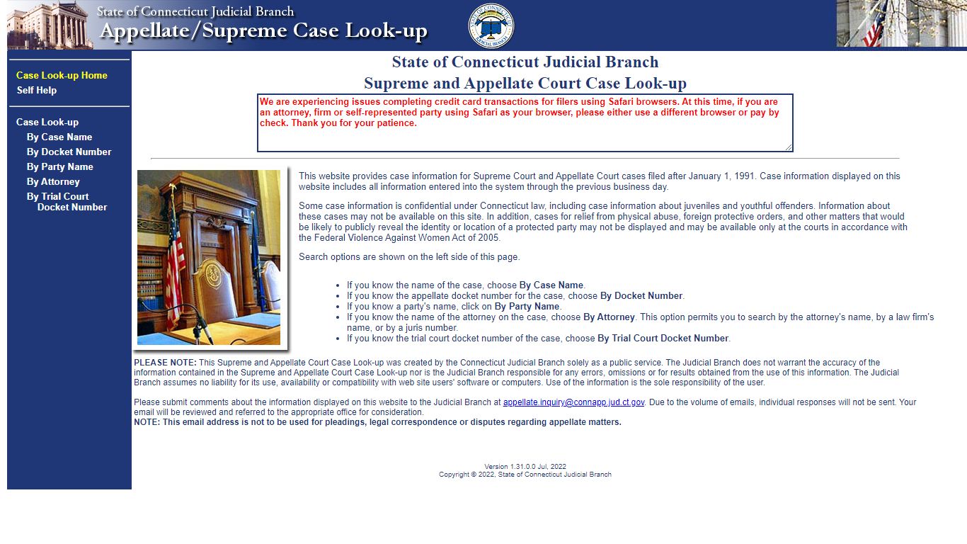 Supreme/Appellate Case Look-up - ct